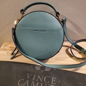 Vince Camuto Canteen Style Leather Crossbody Bag with Handle